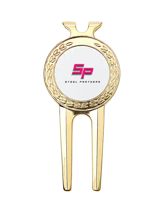 Gold Divot Tool, 1.5 x 3 w/Steel Partners Logo