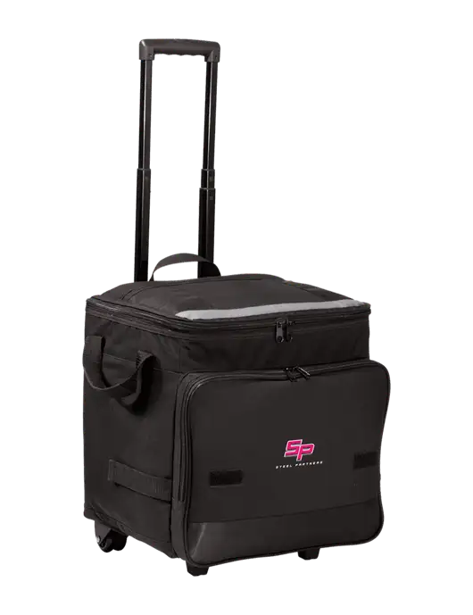 Black Rolling Cooler w/Steel Partners Logo
