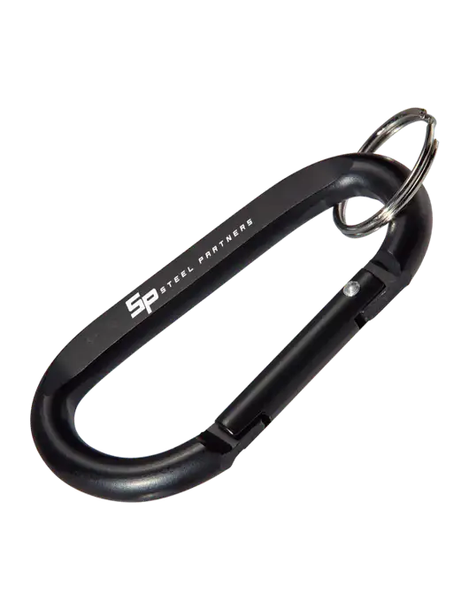 Black Carabiner & Key Ring w/Steel Partners Logo