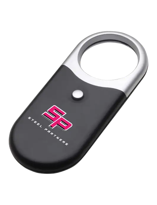 Compact Black Magnifier Light w/Steel Partners Logo