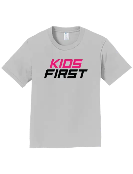Youth Ring Spun Silver 4.5 oz T-Shirt w/Kids First Logo