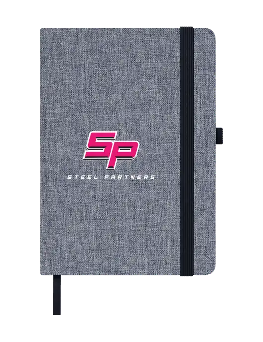 Twill Grey Heathered 5 x 7 Journal w/Steel Partners Logo