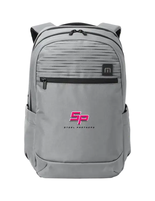 TravisMathew Light Grey Approach Backpack w/Steel Partners Logo