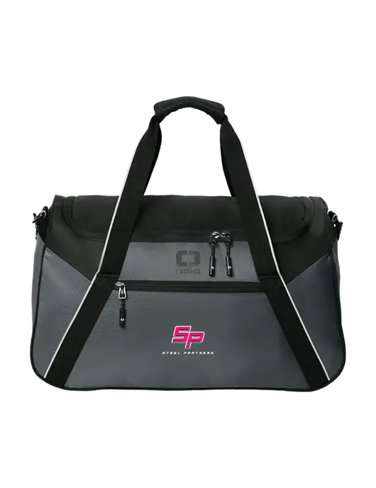 OGIO Dark Medium Grey/Black Inception Duffel w/Steel Partners Logo