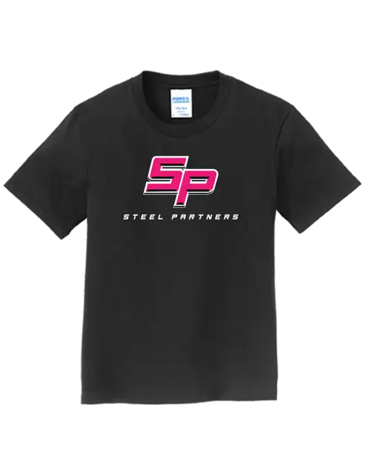 Youth Ring Spun Jet Black 4.5 oz T-Shirt w/Steel Partners Logo