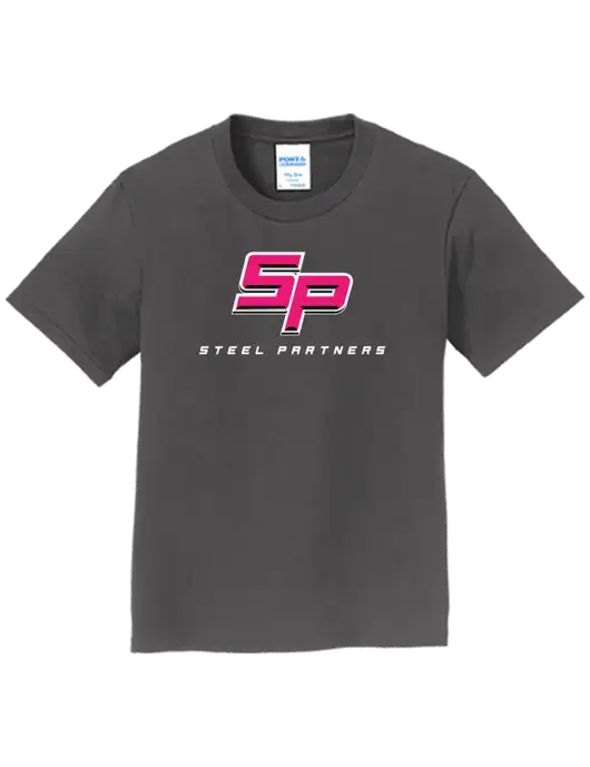 Youth Ring Spun Charcoal 4.5 oz T-Shirt w/Steel Partners Logo