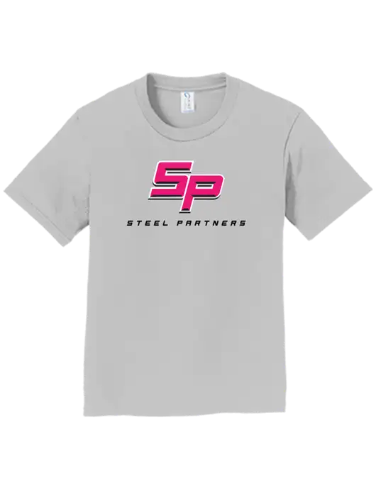 Youth Ring Spun Silver 4.5 oz T-Shirt w/Steel Partners Logo