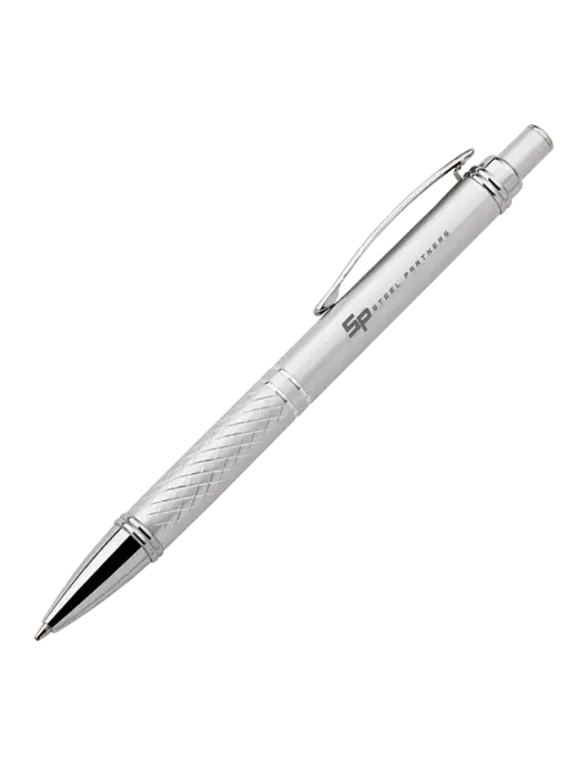Silver Stellar Scribe Pen - Black Ink w/Steel Partners Logo