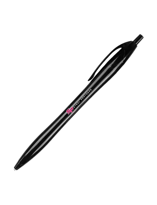 Novella Black Solid Pen - Black Ink w/Steel Partners Logo