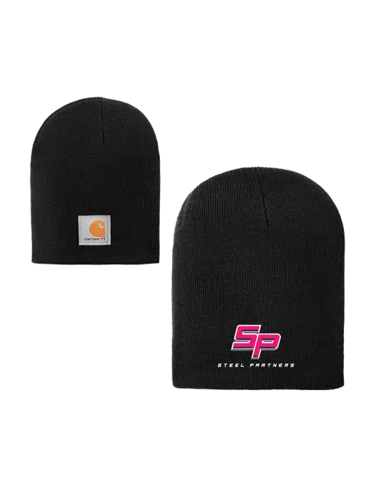 Carhartt Black Acrylic Knit Hat w/Steel Partners Logo