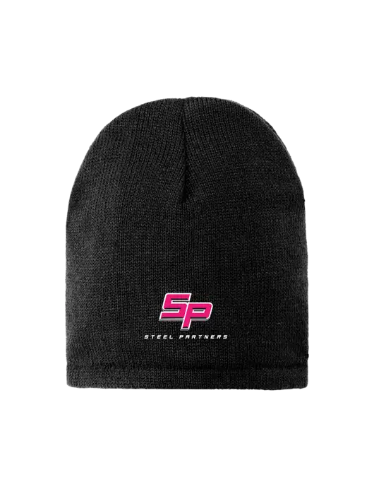 Black Fleece-Lined Beanie Cap w/Steel Partners Logo
