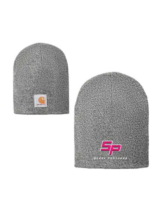 Carhartt Medium Grey Heather Acrylic Knit Hat w/Steel Partners Logo