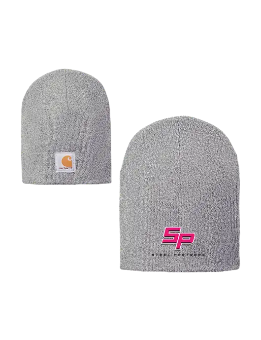 Carhartt Light Grey Heather Acrylic Knit Hat w/Steel Partners Logo