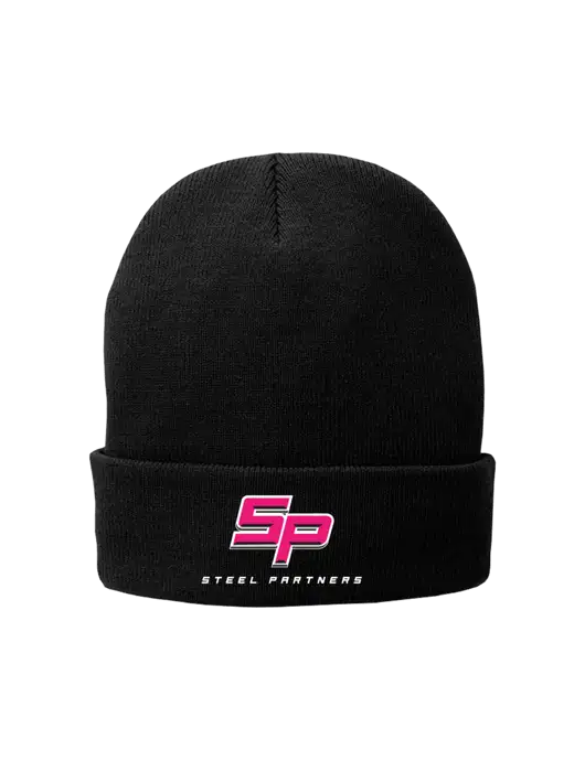 Black Fleece-Lined Knit Cap w/Steel Partners Logo