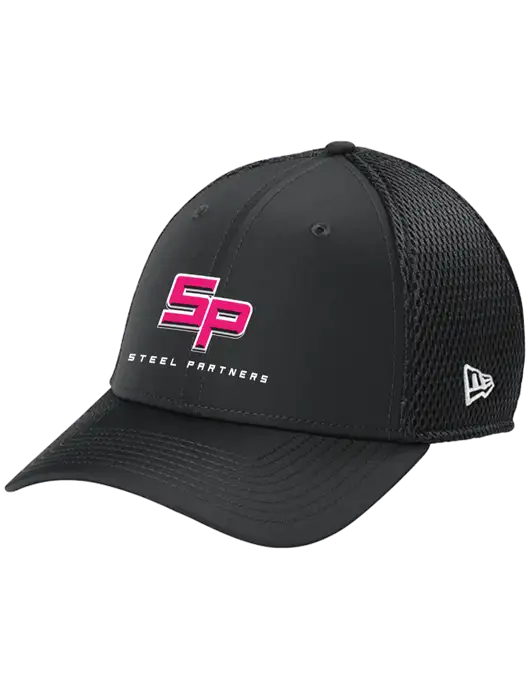 New Era 39THIRTY Performance Stretch Charcoal Grey Mesh Cap w/Steel Partners Logo