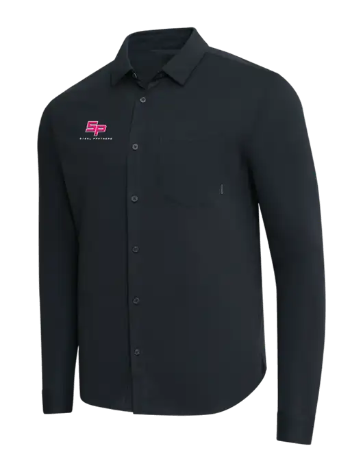 OGIO Black Extend Long Sleeve Button Up Shirt w/Steel Partners Logo