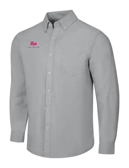 Light Grey SuperPro Oxford Shirt w/Steel Partners Logo