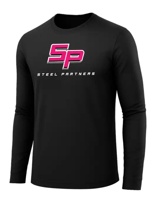 Long Sleeve Black PosiCharge Competitor Tee w/Steel Partners Logo