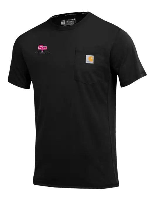 Carhartt Force Black Short Sleeve Pocket T-Shirt w/Steel Partners Logo