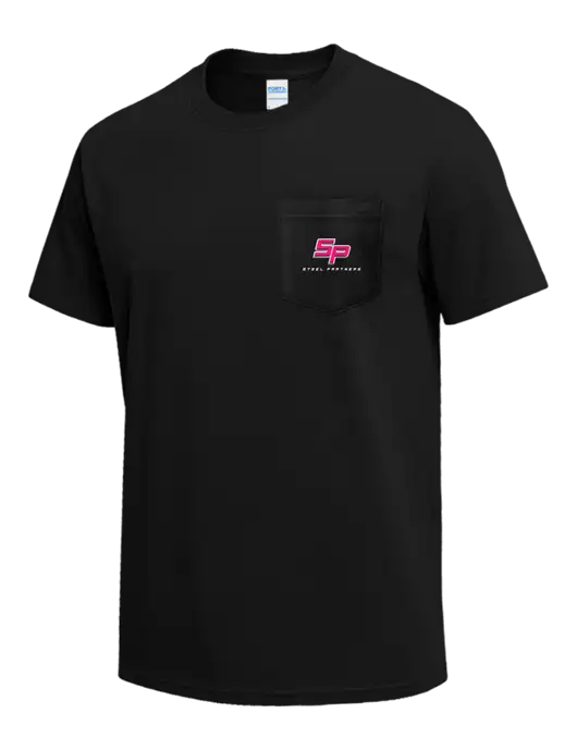 Black Heavyweight 6.1 oz Pocket T-Shirt w/Steel Partners Logo