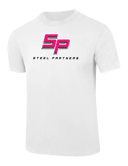 Comfort Colors 6.1 oz White Heavyweight Ring Spun T-Shirt w/Steel Partners Logo