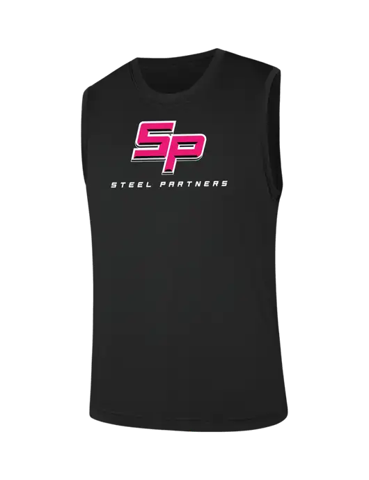 Sleeveless Black PosiCharge Competitor Tee w/Steel Partners Logo