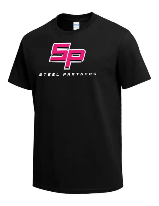 Black Heavyweight 6.1 oz T-Shirt w/Steel Partners Logo