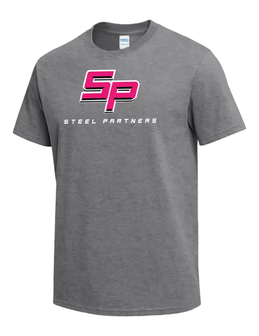 Medium Grey Heather Heavyweight 6.1 oz T-Shirt w/Steel Partners Logo