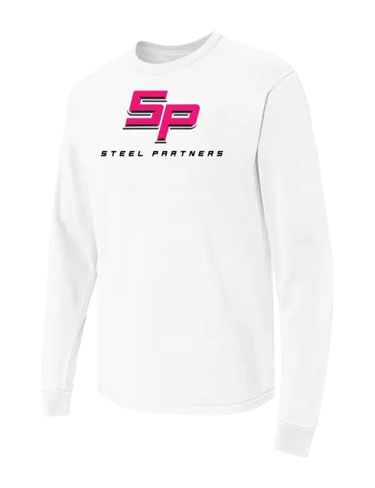 Comfort Colors Garment-Dyed White Heavyweight Long Sleeve T-Shirt w/Steel Partners Logo