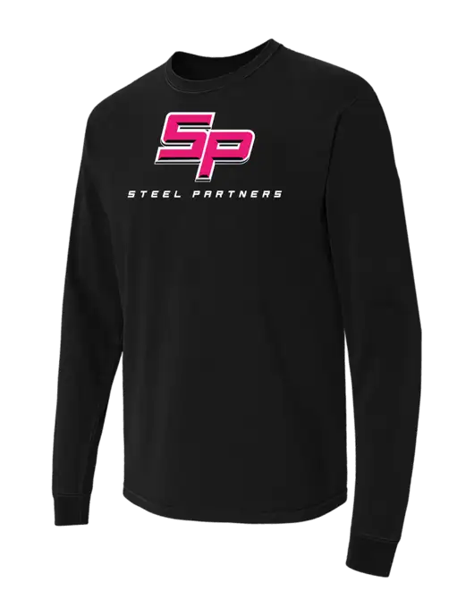 Comfort Colors Garment-Dyed Black Heavyweight Long Sleeve T-Shirt w/Steel Partners Logo