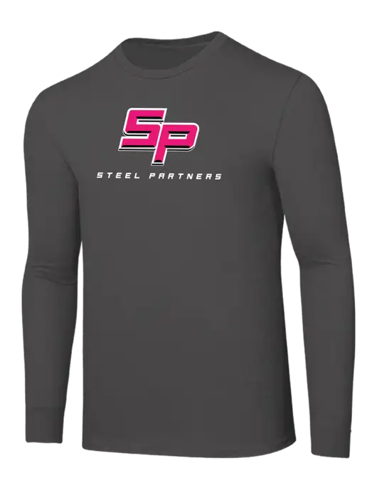Seriously Soft Dark Grey Long Sleeve T-Shirt w/Steel Partners Logo