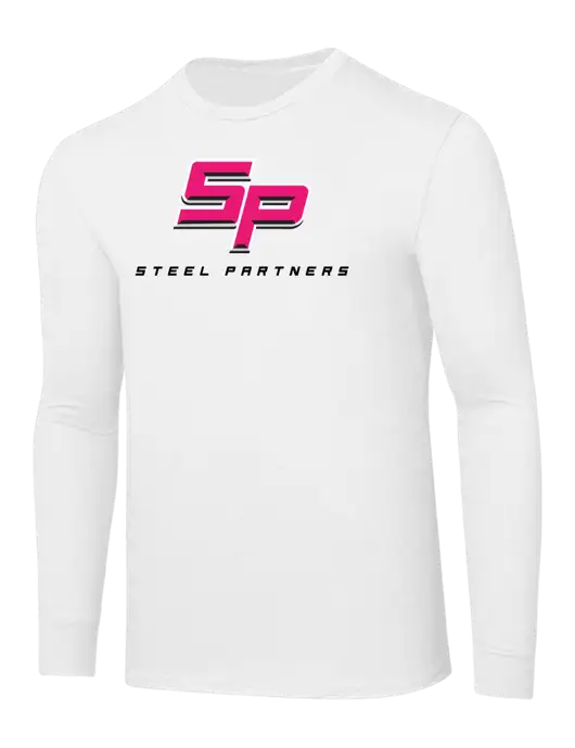 Core Blend White Long Sleeve Tee w/Steel Partners Logo