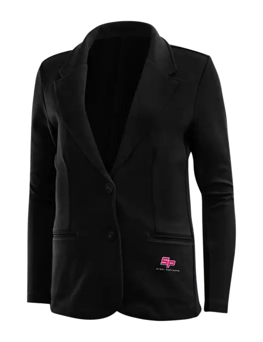 Black Womens Knit Blazer w/Steel Partners Logo