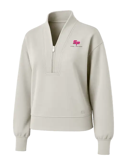 OGIO Womens Ivory Transcend 1/4-Zip w/Steel Partners Logo