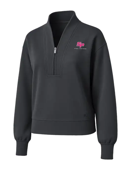 OGIO Womens Dark Grey Transcend 1/4-Zip w/Steel Partners Logo