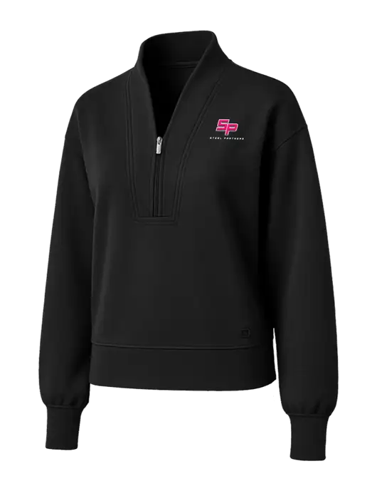 OGIO Womens Black Transcend 1/4-Zip w/Steel Partners Logo
