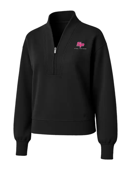 OGIO Womens Black Transcend 1/4-Zip w/Steel Partners Logo