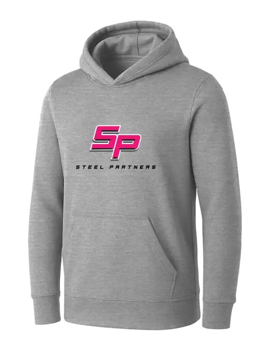 Womens Light Grey Heather Core Fleece Pullover Hooded Sweatshirt w/Steel Partners Logo