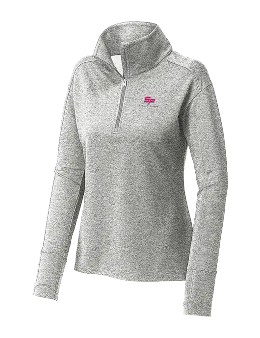 Womens Sport-Wick Flex Fleece Light Grey Heather 1/4-Zip w/Steel Partners Logo