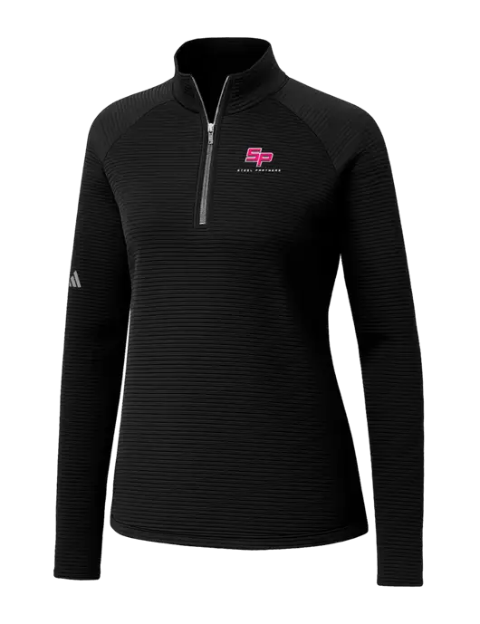 Adidas Womens Black Spacer Quarter-Zip Pullover  w/Steel Partners Logo