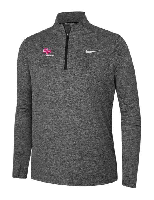 Nike Black Heather Womens Dri-FIT Element 1/2-Zip Pullover w/Steel Partners Logo