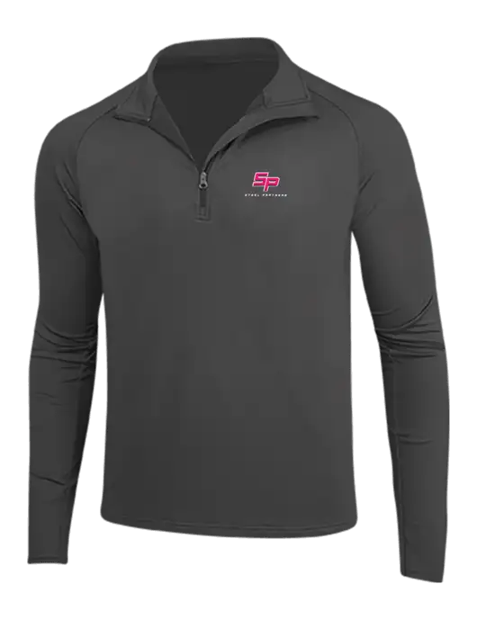 Charcoal Grey Sport Wick Stretch 1/4 Zip Pullover w/Steel Partners Logo