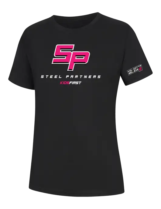 Womens Black Core Blend Tee w/Town Hall T-Shirt Front Logo, Town Hall T-Shirt Sleeve Logo