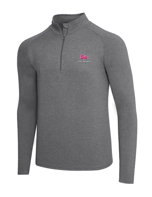 Dark Grey Heather Sport Wick Stretch 1/4 Zip Pullover w/Steel Partners Logo