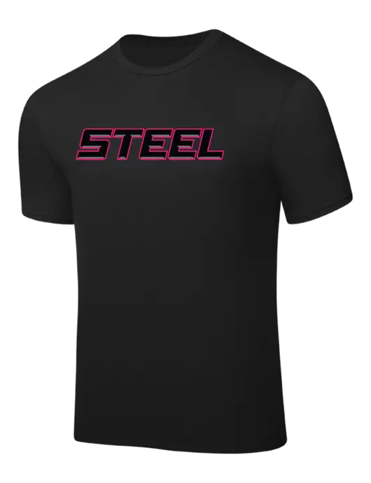 Black PosiCharge Competitor Tee w/Steel Wordmark Logo
