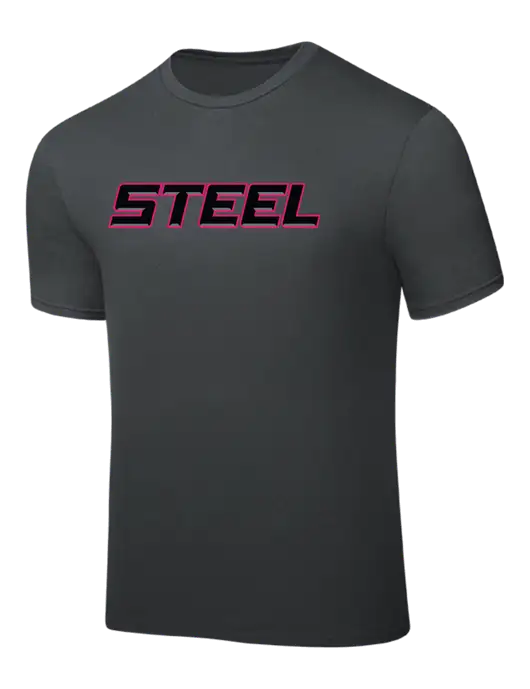 Dark Grey PosiCharge Competitor Tee w/Steel Wordmark Logo