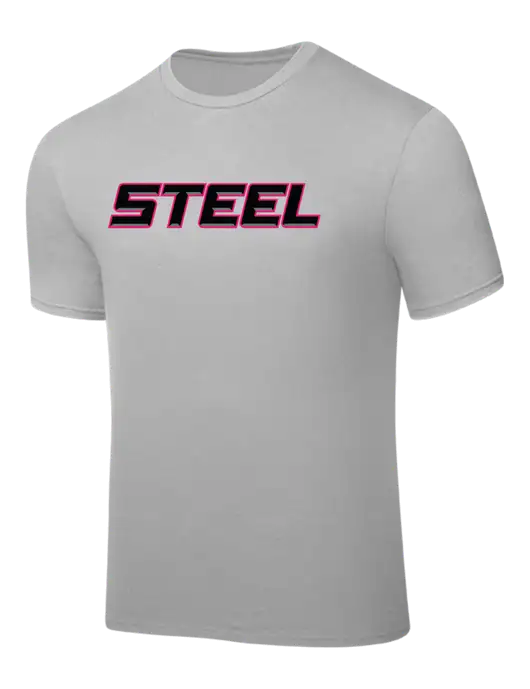 Silver PosiCharge Competitor Tee w/Steel Wordmark Logo