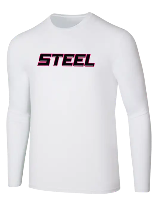 Seriously Soft White Long Sleeve T-Shirt w/Steel Wordmark Logo