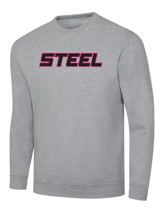 Light Grey Heather 7.8 oz Ring Spun Crew Sweatshirt w/Steel Partners Logo