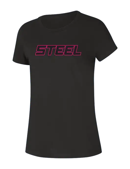 Womens Seriously Soft Black T-Shirt w/Steel Partners Logo